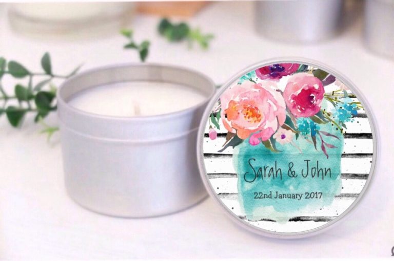 watercolour floral soy candle by mahina