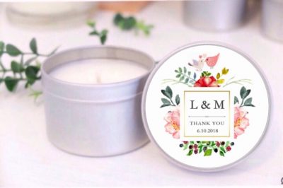 Floral Square soy candle by Mahina